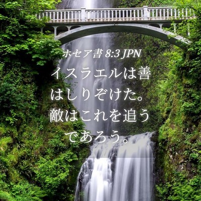 Picture 04 - ホセア書 8:3 JPN - イスラエルは善はしりぞけた。敵は - Bible Verse Picture