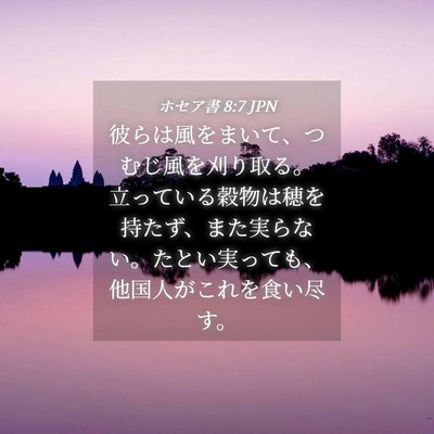 Picture 04 - ホセア書 8:7 JPN - 彼らは風をまいて、つむじ風を刈り - Bible Verse Picture
