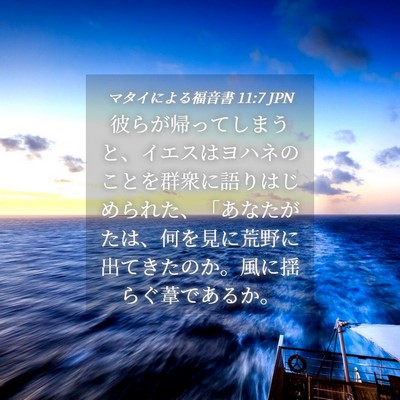 Picture 04 - マタイによる福音書 11:7 JPN - 彼らが帰ってしまうと、イエスはヨ - Bible Verse Picture