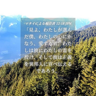 Picture 04 - マタイによる福音書 12:18 JPN - 「見よ、わたしが選んだ僕、わたし - Bible Verse Picture