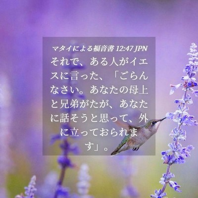 Picture 04 - マタイによる福音書 12:47 JPN - それで、ある人がイエスに言った、 - Bible Verse Picture