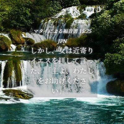 Picture 04 - マタイによる福音書 15:25 JPN - しかし、女は近寄りイエスを拝して - Bible Verse Picture