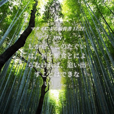 Picture 04 - マタイによる福音書 17:21 JPN - しかし、このたぐいは、祈と断食と - Bible Verse Picture