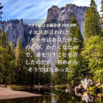 Picture 04 - マタイによる福音書 19:8 JPN - イエスが言われた、「モーセはあな - Bible Verse Picture