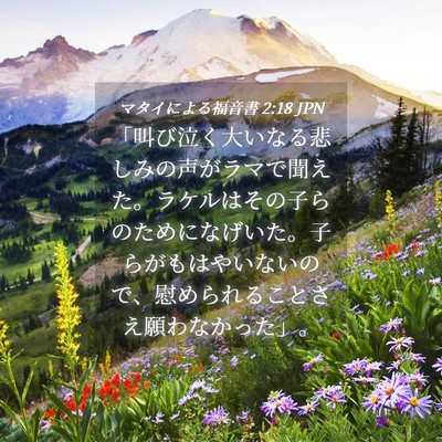 Picture 04 - マタイによる福音書 2:18 JPN - 「叫び泣く大いなる悲しみの声がラ - Bible Verse Picture