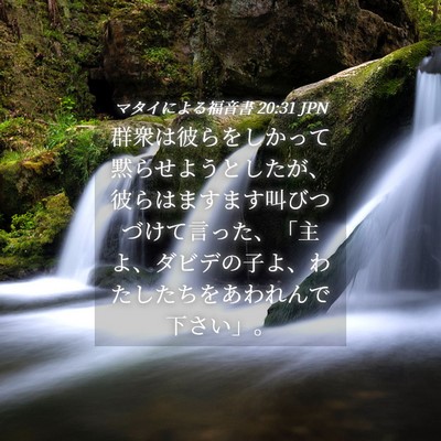 Picture 04 - マタイによる福音書 20:31 JPN - 群衆は彼らをしかって黙らせようと - Bible Verse Picture