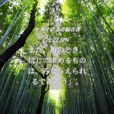 Picture 04 - マタイによる福音書 21:22 JPN - また、祈のとき、信じて求めるもの - Bible Verse Picture