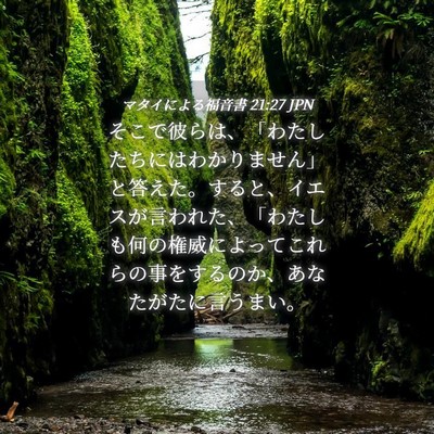 Picture 04 - マタイによる福音書 21:27 JPN - そこで彼らは、「わたしたちにはわ - Bible Verse Picture