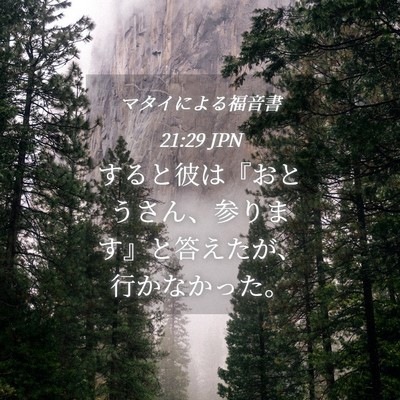 Picture 04 - マタイによる福音書 21:29 JPN - すると彼は『おとうさん、参ります - Bible Verse Picture