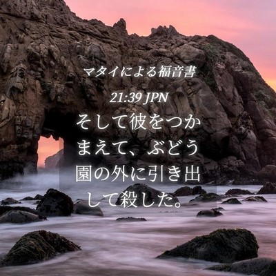 Picture 04 - マタイによる福音書 21:39 JPN - そして彼をつかまえて、ぶどう園の - Bible Verse Picture