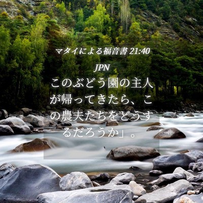 Picture 04 - マタイによる福音書 21:40 JPN - このぶどう園の主人が帰ってきたら - Bible Verse Picture