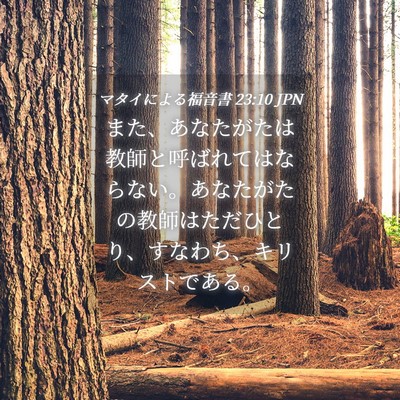 Picture 04 - マタイによる福音書 23:10 JPN - また、あなたがたは教師と呼ばれて - Bible Verse Picture
