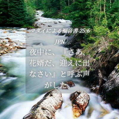 Picture 04 - マタイによる福音書 25:6 JPN - 夜中に、『さあ、花婿だ、迎えに出 - Bible Verse Picture
