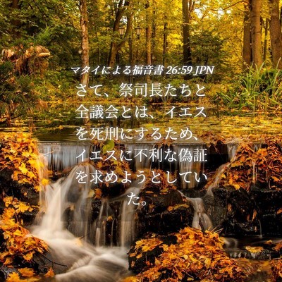 Picture 04 - マタイによる福音書 26:59 JPN - さて、祭司長たちと全議会とは、イ - Bible Verse Picture