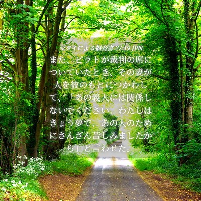 Picture 04 - マタイによる福音書 27:19 JPN - また、ピラトが裁判の席についてい - Bible Verse Picture