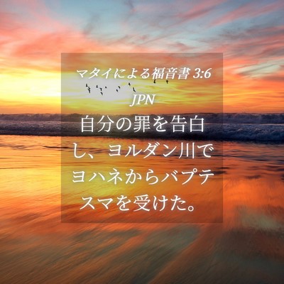 Picture 04 - マタイによる福音書 3:6 JPN - 自分の罪を告白し、ヨルダン川でヨ - Bible Verse Picture