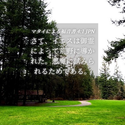 Picture 04 - マタイによる福音書 4:1 JPN - さて、イエスは御霊によって荒野に - Bible Verse Picture