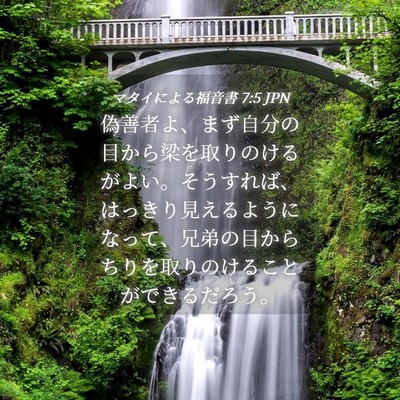 Picture 04 - マタイによる福音書 7:5 JPN - 偽善者よ、まず自分の目から梁を取 - Bible Verse Picture