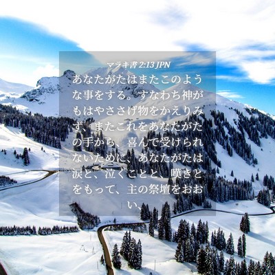 Picture 04 - マラキ書 2:13 JPN - あなたがたはまたこのような事をす - Bible Verse Picture