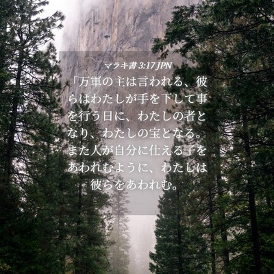 Picture 04 - マラキ書 3:17 JPN - 「万軍の主は言われる、彼らはわた - Bible Verse Picture