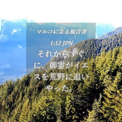 Picture 04 - マルコによる福音書 1:12 JPN - それからすぐに、御霊がイエスを荒 - Bible Verse Picture