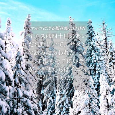Picture 04 - マルコによる福音書 1:13 JPN - イエスは四十日のあいだ荒野にいて - Bible Verse Picture