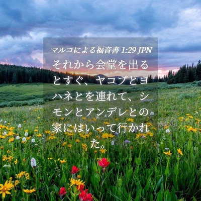 Picture 04 - マルコによる福音書 1:29 JPN - それから会堂を出るとすぐ、ヤコブ - Bible Verse Picture