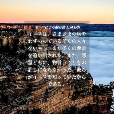 Picture 04 - マルコによる福音書 1:34 JPN - イエスは、さまざまの病をわずらっ - Bible Verse Picture
