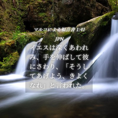 Picture 04 - マルコによる福音書 1:41 JPN - イエスは深くあわれみ、手を伸ばし - Bible Verse Picture