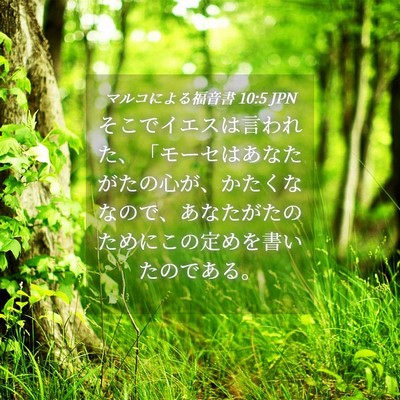 Picture 04 - マルコによる福音書 10:5 JPN - そこでイエスは言われた、「モーセ - Bible Verse Picture