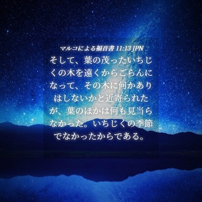 Picture 04 - マルコによる福音書 11:13 JPN - そして、葉の茂ったいちじくの木を - Bible Verse Picture