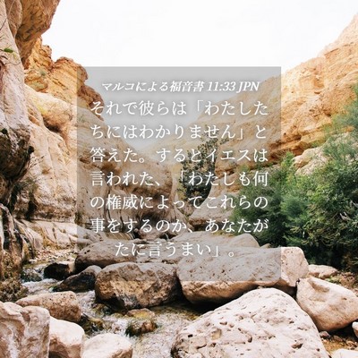 Picture 04 - マルコによる福音書 11:33 JPN - それで彼らは「わたしたちにはわか - Bible Verse Picture