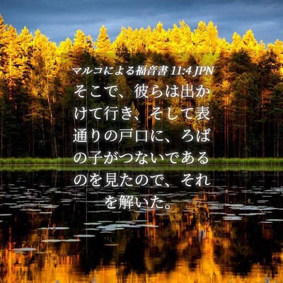 Picture 04 - マルコによる福音書 11:4 JPN - そこで、彼らは出かけて行き、そし - Bible Verse Picture