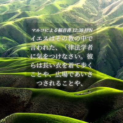 Picture 04 - マルコによる福音書 12:38 JPN - イエスはその教の中で言われた、「 - Bible Verse Picture