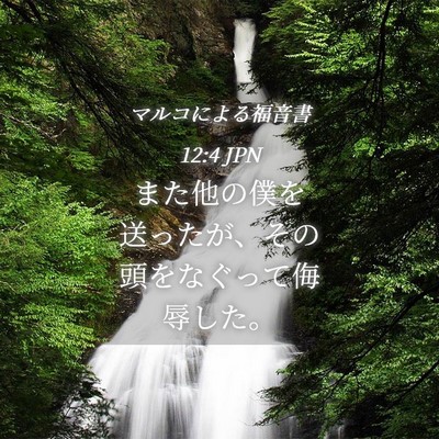 Picture 04 - マルコによる福音書 12:4 JPN - また他の僕を送ったが、その頭をな - Bible Verse Picture