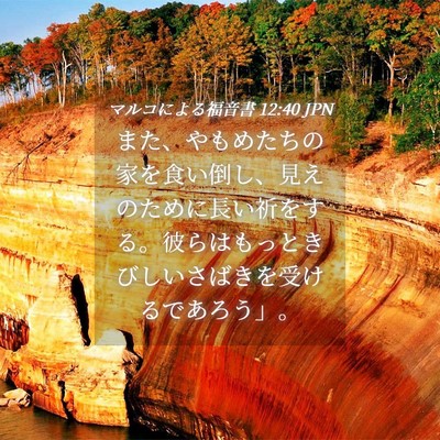 Picture 04 - マルコによる福音書 12:40 JPN - また、やもめたちの家を食い倒し、 - Bible Verse Picture