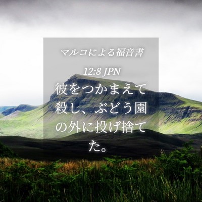 Picture 04 - マルコによる福音書 12:8 JPN - 彼をつかまえて殺し、ぶどう園の外 - Bible Verse Picture