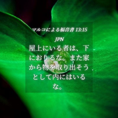 Picture 04 - マルコによる福音書 13:15 JPN - 屋上にいる者は、下におりるな。ま - Bible Verse Picture