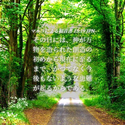 Picture 04 - マルコによる福音書 13:19 JPN - その日には、神が万物を造られた創 - Bible Verse Picture