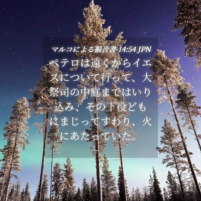 Picture 04 - マルコによる福音書 14:54 JPN - ペテロは遠くからイエスについて行 - Bible Verse Picture
