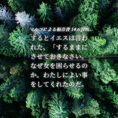 Picture 04 - マルコによる福音書 14:6 JPN - するとイエスは言われた、「するま - Bible Verse Picture