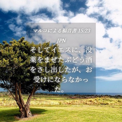Picture 04 - マルコによる福音書 15:23 JPN - そしてイエスに、没薬をまぜたぶど - Bible Verse Picture