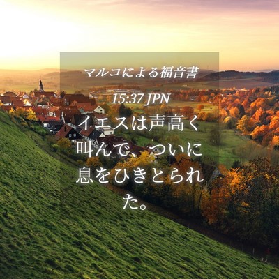 Picture 04 - マルコによる福音書 15:37 JPN - イエスは声高く叫んで、ついに息を - Bible Verse Picture
