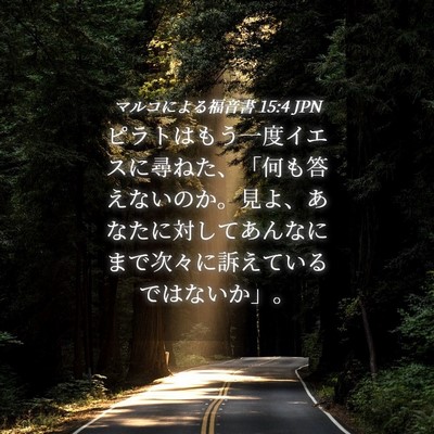 Picture 04 - マルコによる福音書 15:4 JPN - ピラトはもう一度イエスに尋ねた、 - Bible Verse Picture