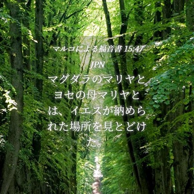Picture 04 - マルコによる福音書 15:47 JPN - マグダラのマリヤとヨセの母マリヤ - Bible Verse Picture