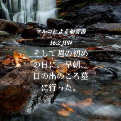 Picture 04 - マルコによる福音書 16:2 JPN - そして週の初めの日に、早朝、日の - Bible Verse Picture