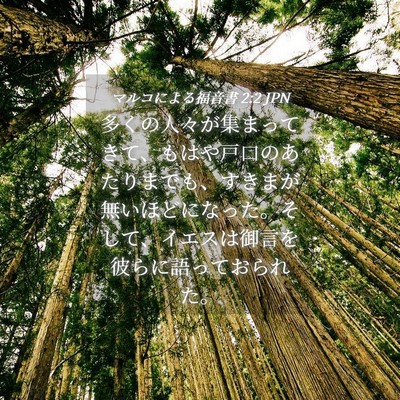Picture 04 - マルコによる福音書 2:2 JPN - 多くの人々が集まってきて、もはや - Bible Verse Picture