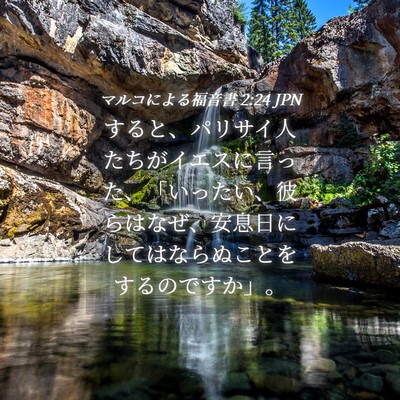 Picture 04 - マルコによる福音書 2:24 JPN - すると、パリサイ人たちがイエスに - Bible Verse Picture