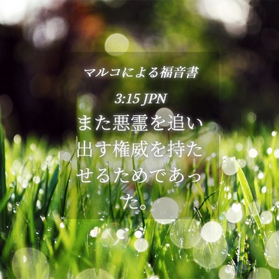 Picture 04 - マルコによる福音書 3:15 JPN - また悪霊を追い出す権威を持たせる - Bible Verse Picture