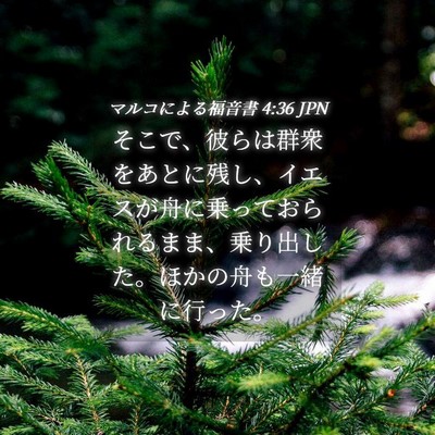 Picture 04 - マルコによる福音書 4:36 JPN - そこで、彼らは群衆をあとに残し、 - Bible Verse Picture
